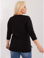 Černá dámská halenka plus size s 3/4 rukávem