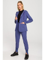 M691 Blejzr s kapucí a jedním knoflíkem - indigo