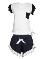 DKaren Set Lulu Ecru/Navy Blue