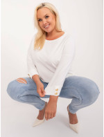 Ecru asymetrická halenka plus size velikosti s rozparky