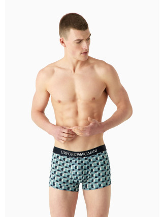 Pánské boxerky 111389 3F504 26642 zelenomodré - Emporio Armani