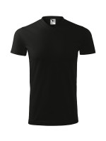 Heavy V-neck tričko unisex černá