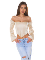 Sexy korzet Koucla Corset Top off-shoulder Satin Look