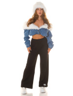 Sexy Highwaist Loungewear rozšířené kalhoty žebrované