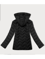 Černá dámská prošívaná plus size bunda s kapucí J Style (16M9267-392)