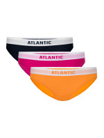 Dámské kalhotky Bikini ATLANTIC 3Pack - tmavě modrá, růžová, oranžová