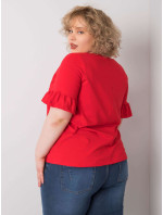 Červená halenka plus size Yareli