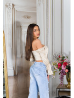 Sexy korzet Koucla Corset Top off-shoulder Satin Look