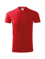 Heavy V-neck tričko unisex červená