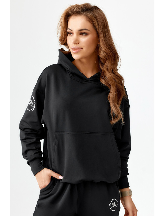 Rough Radical Mikina s kapucí Pery Hoodie Black