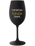 MAMINČINA TEKUTÁ TERAPIE - černá sklenice na víno 350 ml