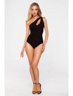 M726 Cut-out necline bodysuit - black