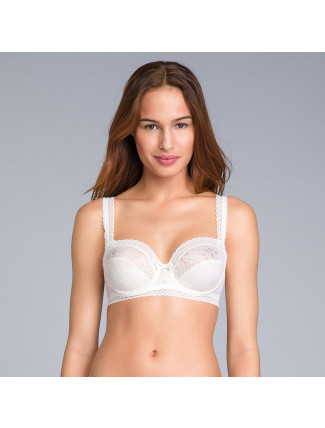 Dámská krajková podprsenka s kosticemi (balkonetka) PLAYTEX UNDERWIRE BALCONNETTE BRA - PLAYTEX - antická bílá