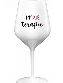 MOJE TERAPIE - bílá nerozbitná sklenice na víno 470 ml