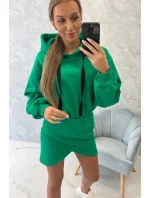 Zateplené šaty s psaníčkovým spodkem světle zelené
