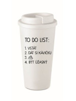 TO DO LIST:  BÝT ÚŽASNÝ - bílý termohrnek 475 ml