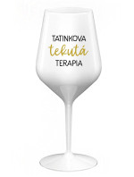 TATINKOVA TEKUTÁ TERAPIA - biely nerozbitný pohár na víno 470 ml