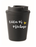 TÁTA VÍ VŠECHNO - černý termohrnek 300 ml