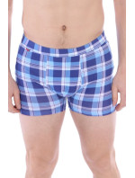 Pánské boxerky Long Fit 104 modré káro