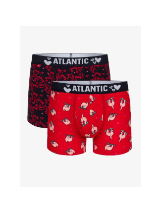 Pánské boxerky ATLANTIC 2Pack - červená/tmavě modrá