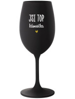 JSI TOP KÁMOŠKA - černá sklenice na víno 350 ml