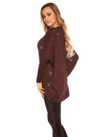 Trendy svetr KouCla V-Cut Oversize Glitter