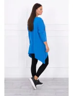 Halenka oversize s duhovým potiskem rtů fialovo-modrá