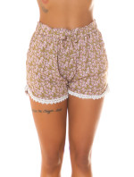 Sexy Highwaist Shorts with Print & lace