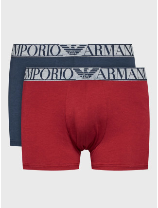 Pánské boxerky 2PACK 111769 3F720 15876 tm. modro-vínové - Emporio Armani