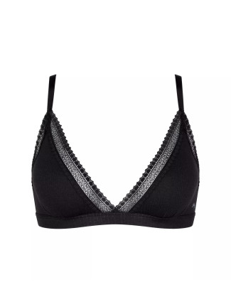 Dámská podprsenka GO Ribbed R Bralette - BLACK - černá 0004 - SLOGGI