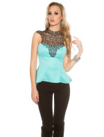 Elegantní top s peplum a krajkou