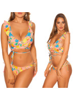 Sexy bikiny s volánky Hawaii Print