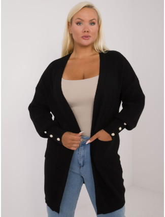 Černý kardigan plus size bez zapínání