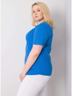 Námořnická modrá halenka plus size s pruhy