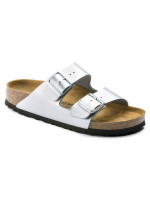 Dámské stříbrné žabky Birkenstock Arizona Birko-Flor Silver regular wide (1012282)