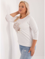 Dámská halenka Ecru plus size s 3/4 rukávem