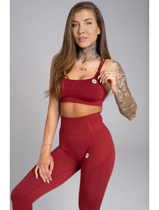 Sportovní podprsenka Seamless Bordo - Gym Glamour