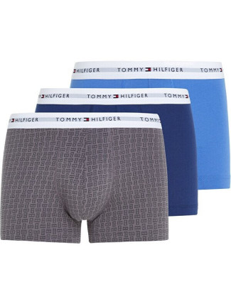 Pánské boxerky 3P TRUNK PRINT UM0UM02768 0W2 modré - Tommy Hilfiger