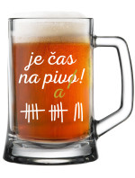 JE ČAS NA PIVO! - pivní sklenice 0,5 l