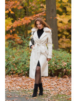 Sexy zimní kabát z umělé kůže v Trenchcoat Look