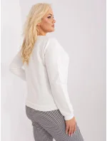Ecru dámská halenka plus size s nášivkou