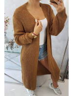 Svetr dlouhý cardigan camel