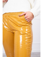 Dvouvrstvé kalhoty s velurovou hořčicí