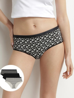 Dámské bavlněné kalhotky 3 ks DIM LES POCKETS COTTON BOXER 3x - DIM - černá