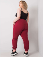 Vínové tepláky s kapsami Ainhoa plus size