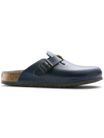 Dámské dřeváky Birkenstock Boston ESD Blue z přírodní kůže úzké úzké (0061388)