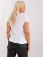 Bílá dámská halenka plus size s rozparky