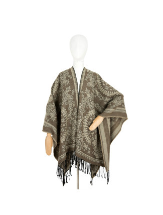 Art Of Polo Poncho sz23448-1 Light Beige/Dark Beige