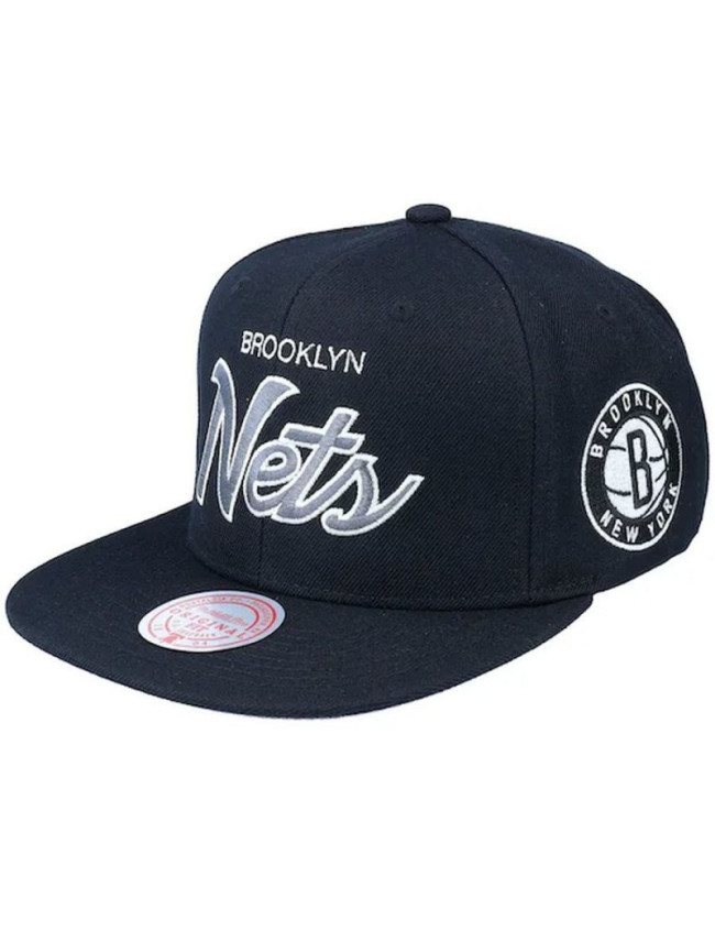 Mitchell & Ness NBA Brooklyn Nets Team Script 2.0 Snapback Nets Kšiltovka HHSS3280-BNEYYYPPPBLCK