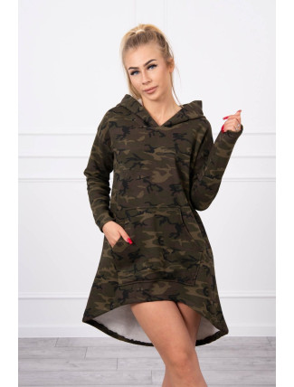 Camo šaty khaki+zelené